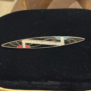 Vintage Art deco style geometric design enameled pin